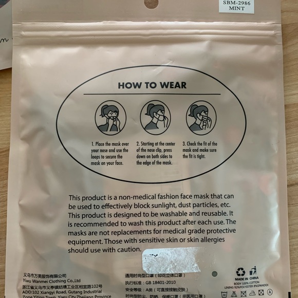 10 NON-Medical Fashion Masks - Picture 3 of 3